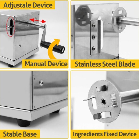 Stainless Steel Potato Chip Cutter/Spiral Slicer Machine Metal Material(1 Set) - Picture 3 of 8